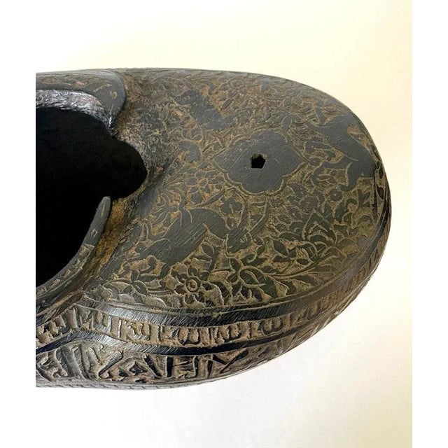 Antique Elaborately Carved Beggar's Bowl Kashkul For Sale - Image 9 of 12