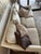 Textile Sherrill Furniture Custom Upholstered Sofa in Cream Linen For Sale - Image 7 of 10