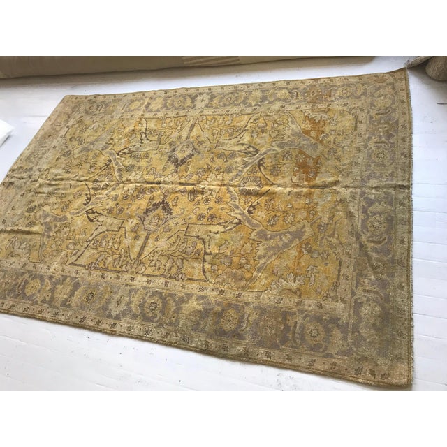 Early 21st Century Contemporary Traditional Oriental Inspired Yellow Wool Rug by Doris Leslie Blau For Sale - Image 5 of 5
