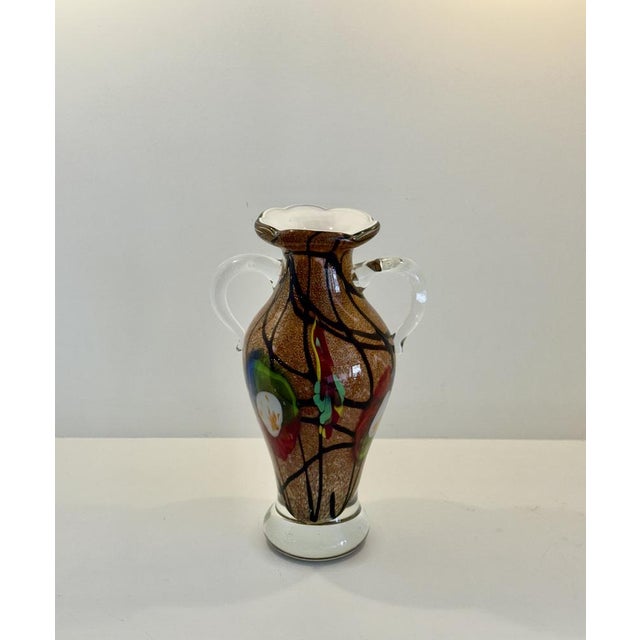 Mid-Century Modern Double-Illustrated Vase with Crystal Levers Based on the Classic Amphora Shape by Mauro Rosso for Lorenzo Kasparie For Sale - Image 3 of 7