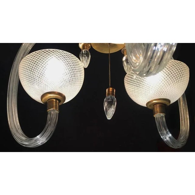 Reticello Murano Glass Chandelier by Ercole Barovier, 1940s For Sale - Image 8 of 18