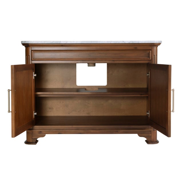 2020s Colorado 48 in. W Wood & Marble Single Sink Bathroom Vanity, Natural Walnut For Sale - Image 5 of 9