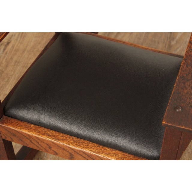 Brown Antique Mission Oak Children's Rocking Chair For Sale - Image 8 of 12