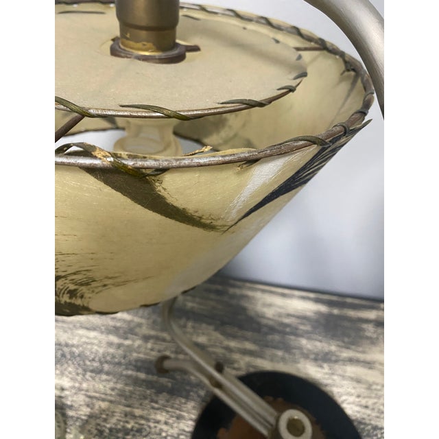 1950s Atomic Dual-Arm Table Lamp With Fiberglass Shades, Attributed to Majestic For Sale - Image 10 of 10