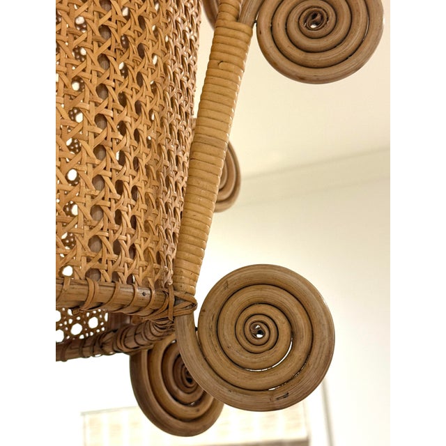 Wood Large Rattan Caning Pagoda Lantern For Sale - Image 7 of 9