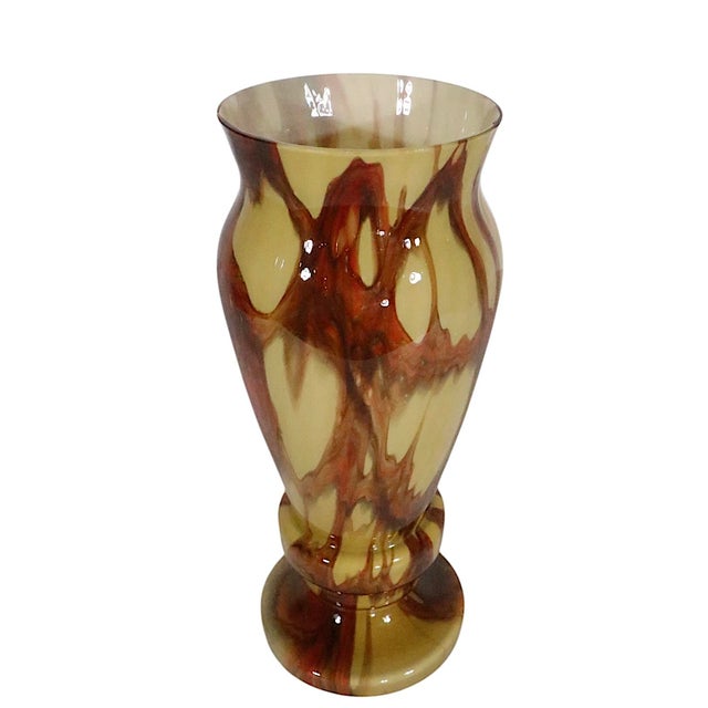 Czechoslovakian art glass vase from the Art Deco period ( 1920/30's ). This example is in good condition, it does have a...