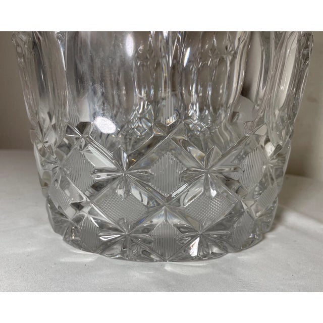 Large Antique Silverplate Cut Crystal Glass Champagne Wine Chiller Ice Bucket For Sale - Image 12 of 12