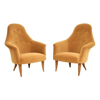 Vintage Swedish Lounge Chairs attributed to Kerstin Horlin Holmquist for Nordiska Kompaniet, 1960s, Set of 2 For Sale
