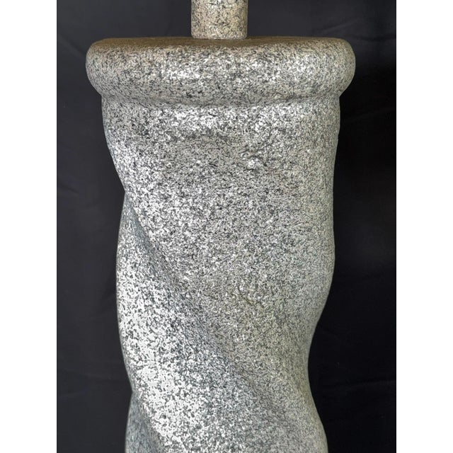 1980s Michael Taylor Style Plaster Spiral Floor Lamp and Table Lamp Set With Shades, 1980s - A Pair For Sale - Image 5 of 13