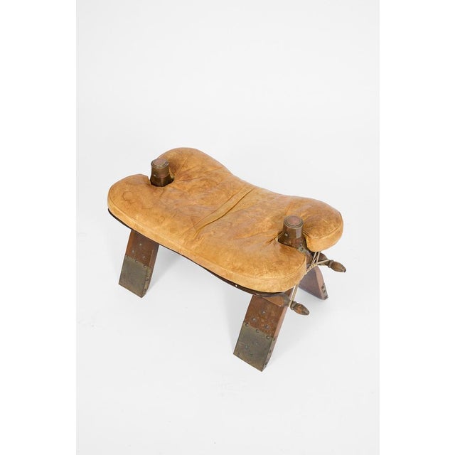 Vintage Pommel Horse Ottoman in Leather and Wood, 1960s For Sale - Image 13 of 13