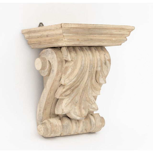 Neoclassical Carved Wood Wall Brackets, Pair For Sale - Image 4 of 8