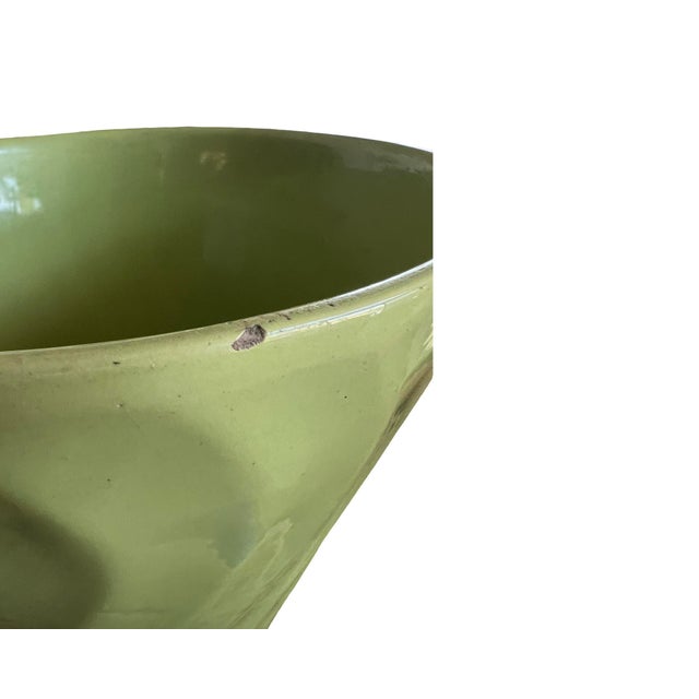 1950s Vintage Bauer Swirl Planter, Lime Green Mid Century Modern Ceramic Los Angeles For Sale - Image 5 of 8