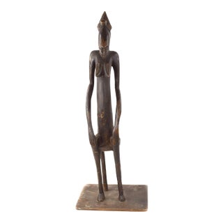 Early 20th Century Senufo Female Figure on Custom Base Mali For Sale