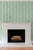 Garden Leaf Stripe Grasscloth Wallpaper by House Party | Sage & Mint Green | 6 Yards For Sale - Image 4 of 6