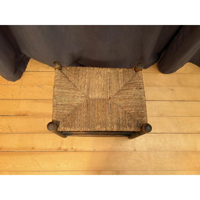 Vintage Dutch Rush-Covered Stool, 1960s For Sale - Image 6 of 8