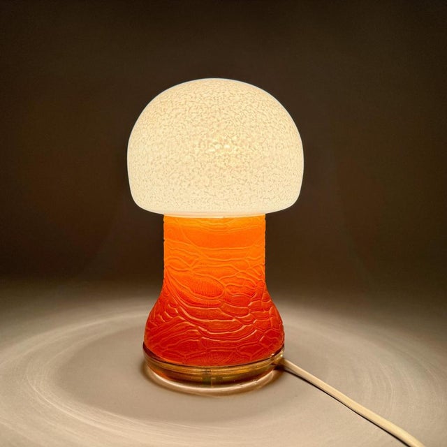 Space Age All-Glass Mushroom Table Lamp by Karin Korn for Veb, Germany, 1960s For Sale - Image 3 of 11