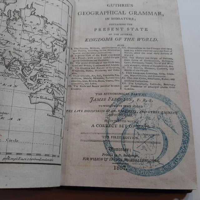First Edition Guthries Geographical Grammmar in Miniature, 1807 For Sale - Image 3 of 5