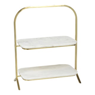 Hattie 2-Tier Marble Tray Stand For Sale