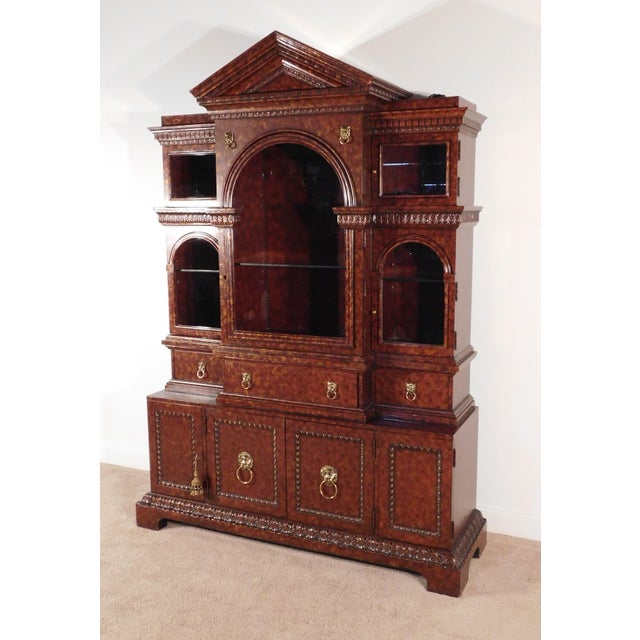 Maitland Smith Biedermeier French Empire Tortoiseshell Breakfront Liquor Cabinet Maitland Smith Biedermeier French Empire...