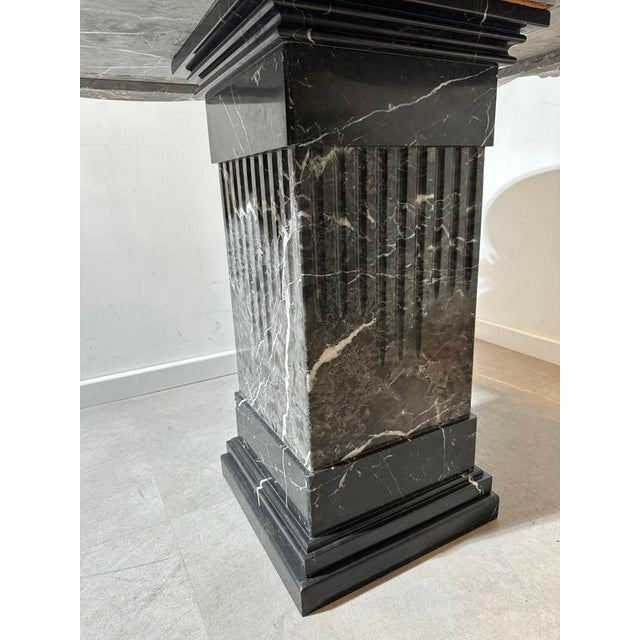 Vintage Black Marble Center Table For Sale - Image 4 of 5