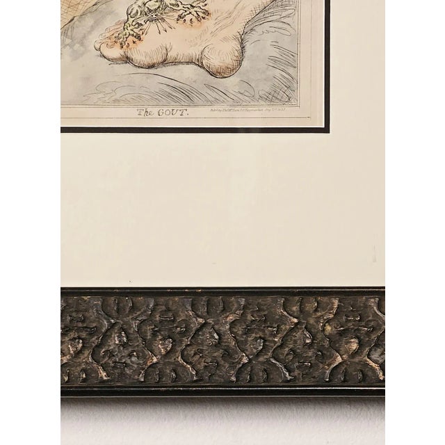 Realism "The Gout" Hand-Colored Engraving, England, 1835 For Sale - Image 3 of 4