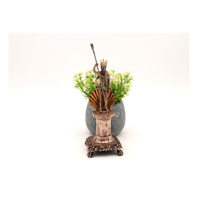 Silver Silver Toothpick Holder with Poseidon Figure For Sale - Image 8 of 8