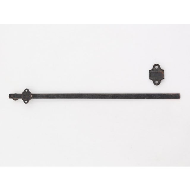Vintage 12.5 In. Steel Japanned Door Surface Bolt For Sale - Image 4 of 4