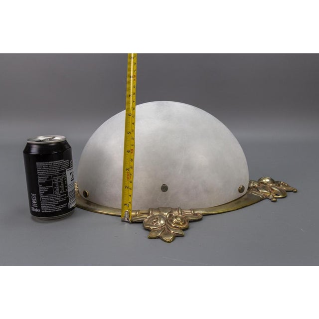 French Art Deco White Alabaster and Bronze Sconce, 1970s For Sale - Image 18 of 18