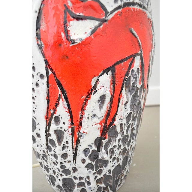 Ceramic Fat Lava Floor Lamp with Deer from Scheurich Keramik, 1960s For Sale - Image 7 of 12