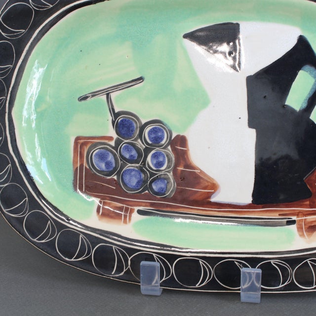 Decorative French Ceramic Platter by Jacques Pouchain for Poët-Laval, 1950s For Sale - Image 11 of 18