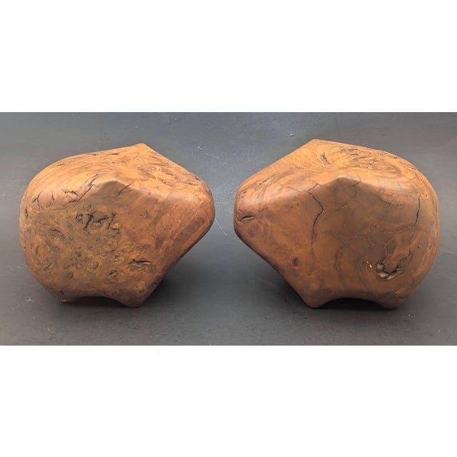 Mid-Century Modern Handcrafted Burl Wood Animal Figurines, a Pair For Sale - Image 3 of 11