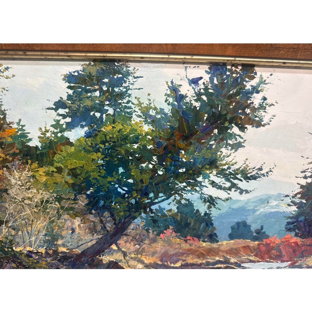 Vintage Original Connie J Boswell 2side Oil Painting Landscape River Expressive Realism For Sale - Image 12 of 18