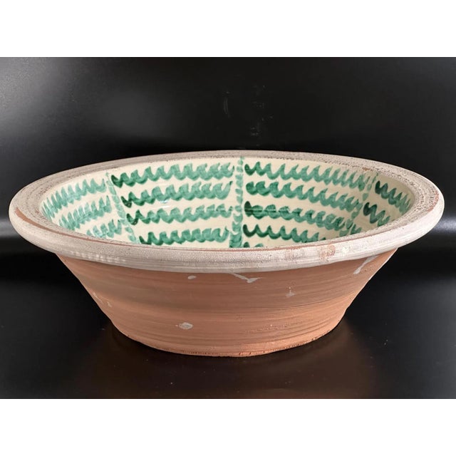 Green Spanish Large Fajalauza Ceramic Lebrillo Bowl For Sale - Image 8 of 9