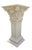 A vintage faux alabaster resin pedestal featuring a richly detailed Corinthian capital adorned with sculpted cherubs,...