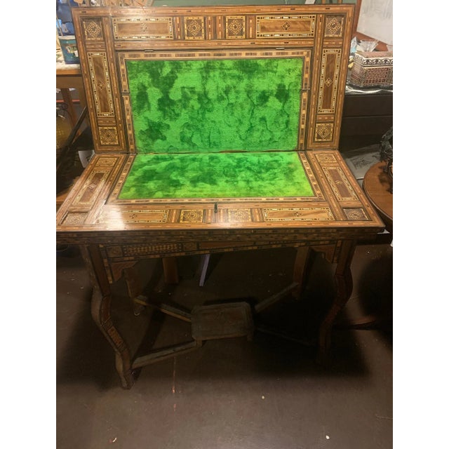Late 20th Century Inlaid Folding Game Table For Sale - Image 11 of 12
