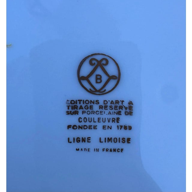 Vintage Set of 12 French Hand Painted Cherubs Gold Gilt Red Porcelain Dinner Plates For Sale - Image 12 of 12