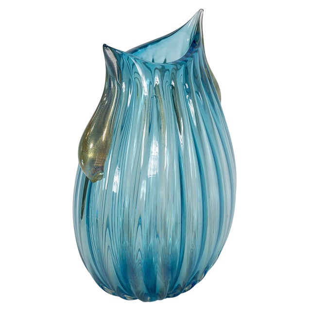 Vintage Italian Handmade Murano Glass Vase by Pino Signoretto For Sale - Image 6 of 10