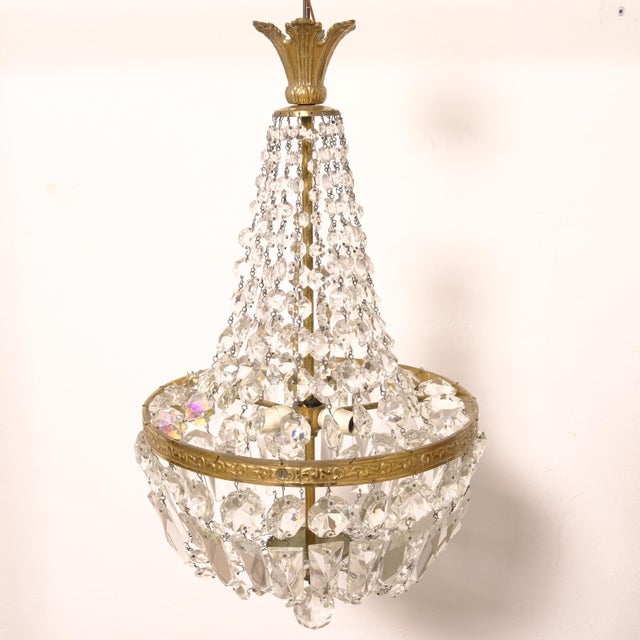 Early 20th Century Empire Crystal Hot Air Balloon Chandelier, 1890s For Sale - Image 13 of 15