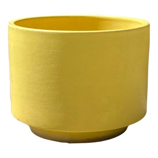 Vintage Yellow Gainey Ceramic Planter Plant Pot For Sale