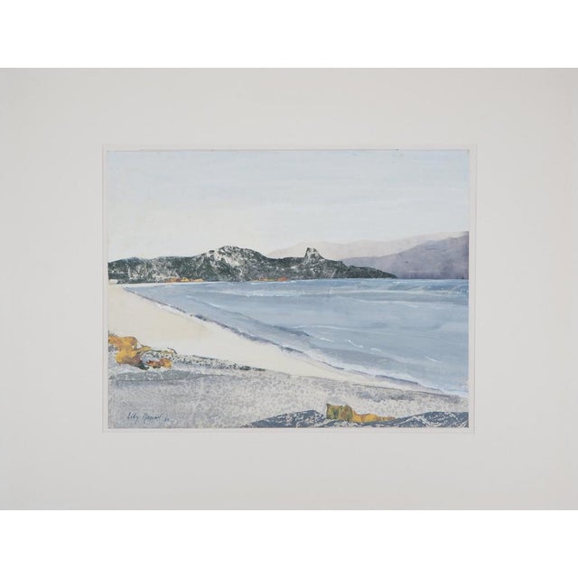 Lily Masson, The Long Beach, 1984, Tempera Drawing and Collage For Sale - Image 3 of 8
