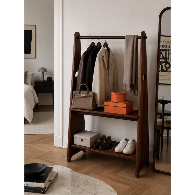 Scandinavian Coat Rack in Walnut, 1960 For Sale - Image 11 of 12