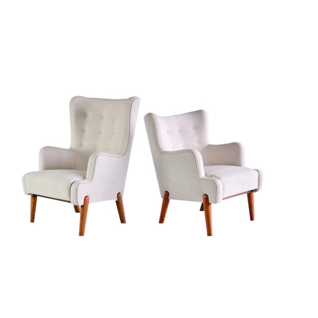 Set of Armchairs by Eva and Nils Koppel for Slagelse Møbelværk, Denmark, 1950s For Sale