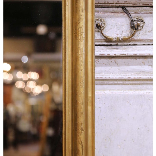 19th Century French Louis Philippe Giltwood Wall Mirror With Vine Motifs For Sale - Image 4 of 7