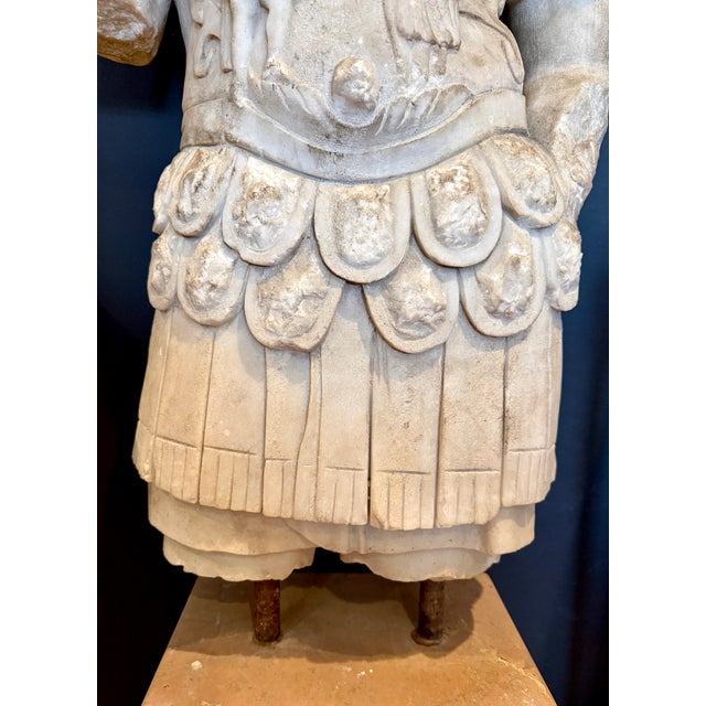 Mid 20th Century Life-Size Carved Marble Torso of a Roman Soldier, 20th Century For Sale - Image 5 of 15