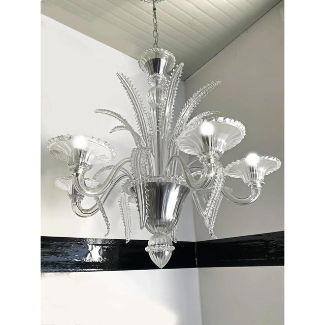 Transparent Murano-Style Venetian Glass Chandelier by Simoeng For Sale - Image 9 of 14