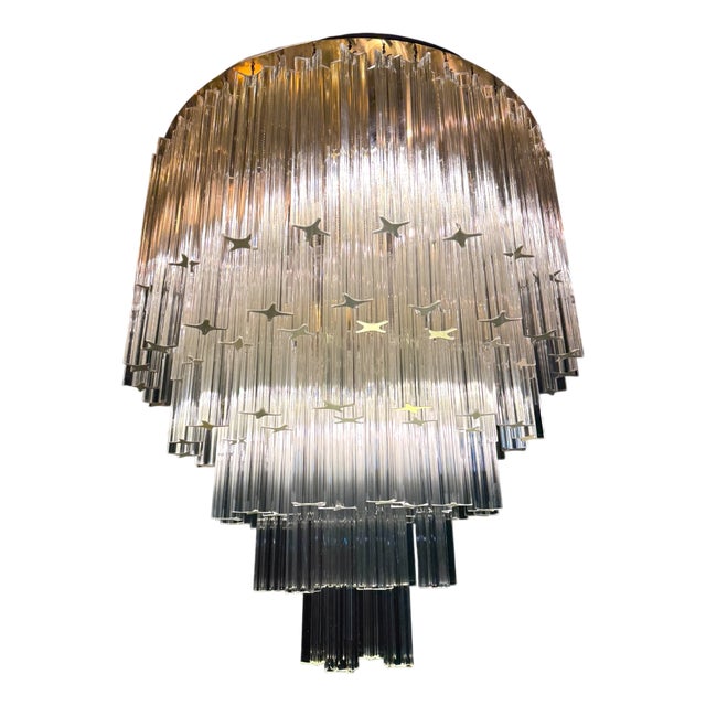 Vintage Italian Crystal Lamp, 1970s For Sale