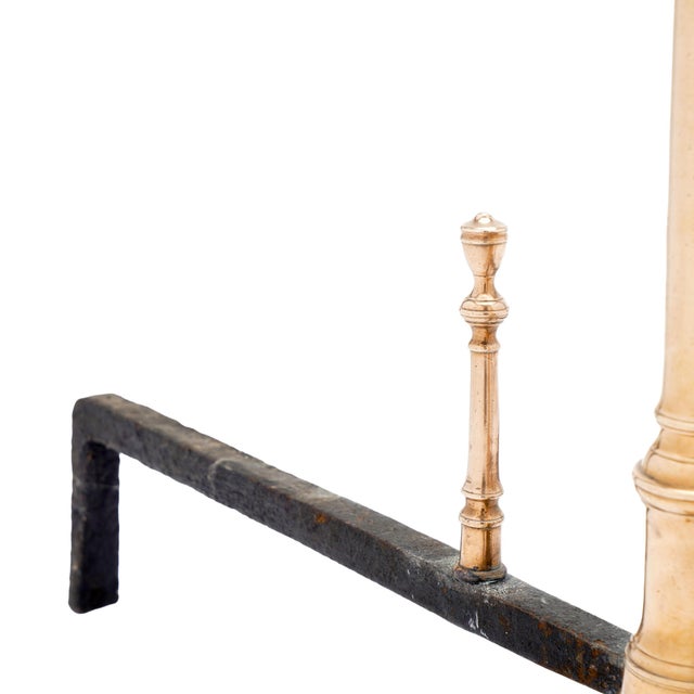 Philadelphia Federal Bell Metal Andirons With Paired Fire Tools, C. 1790 For Sale - Image 9 of 13