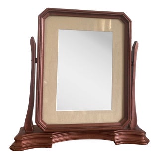 Vintage Art Nouveau Swivel Vanity Frame Copper Finish Wood Stand Picture For Sale