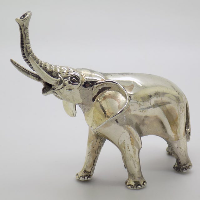 2.8-oz. Vintage Italian Handmade Genuine Sterling Silver Large 925 Elephant Solid Figurine For Sale - Image 4 of 13