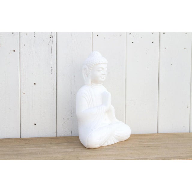 White Burmese White Marble Seated Buddha For Sale - Image 8 of 10
